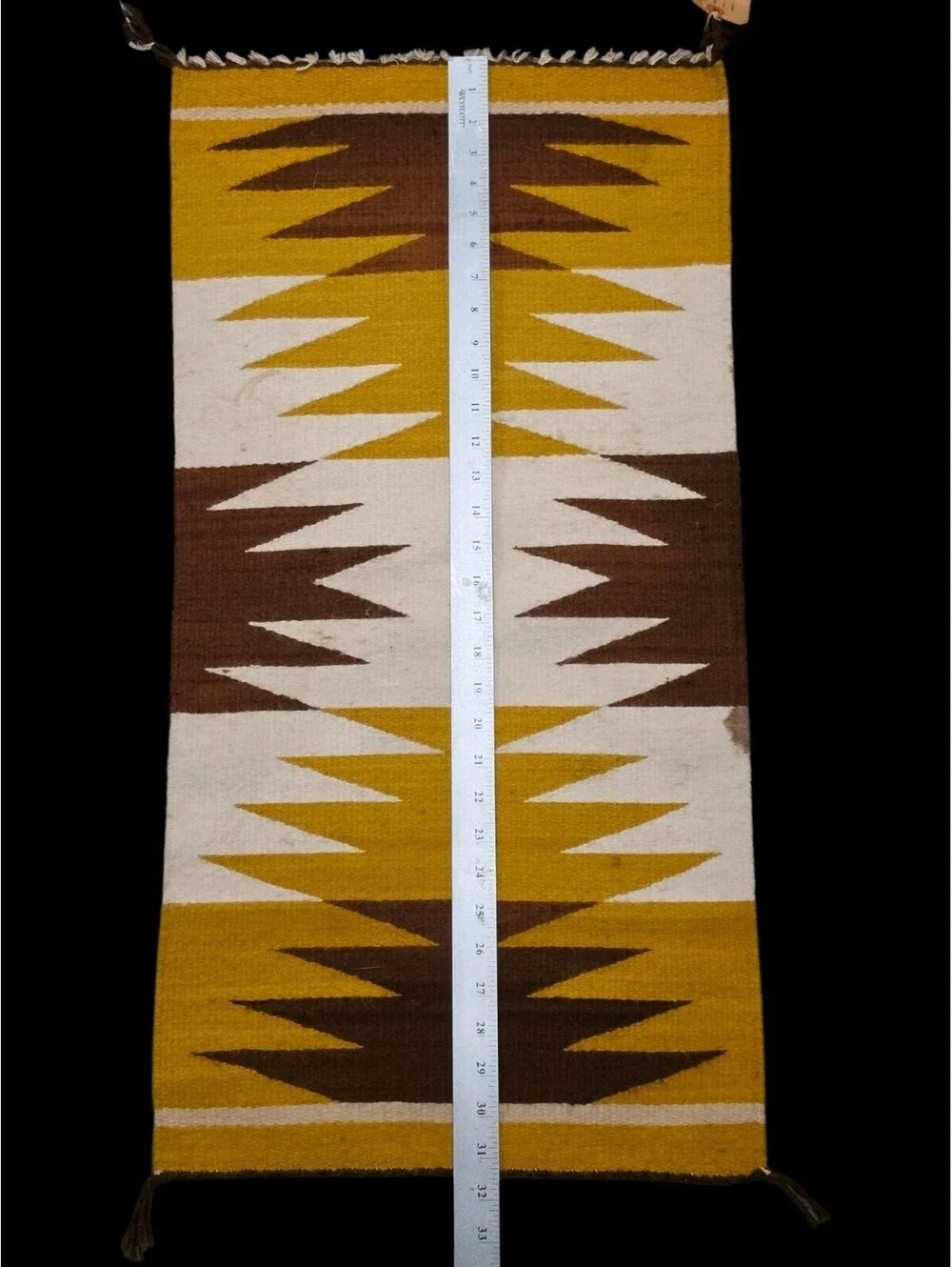 Gilbert Ortega's Vintage Navajo Rug Saddle Blanket Wool 31x16 Handmade W/ Tag